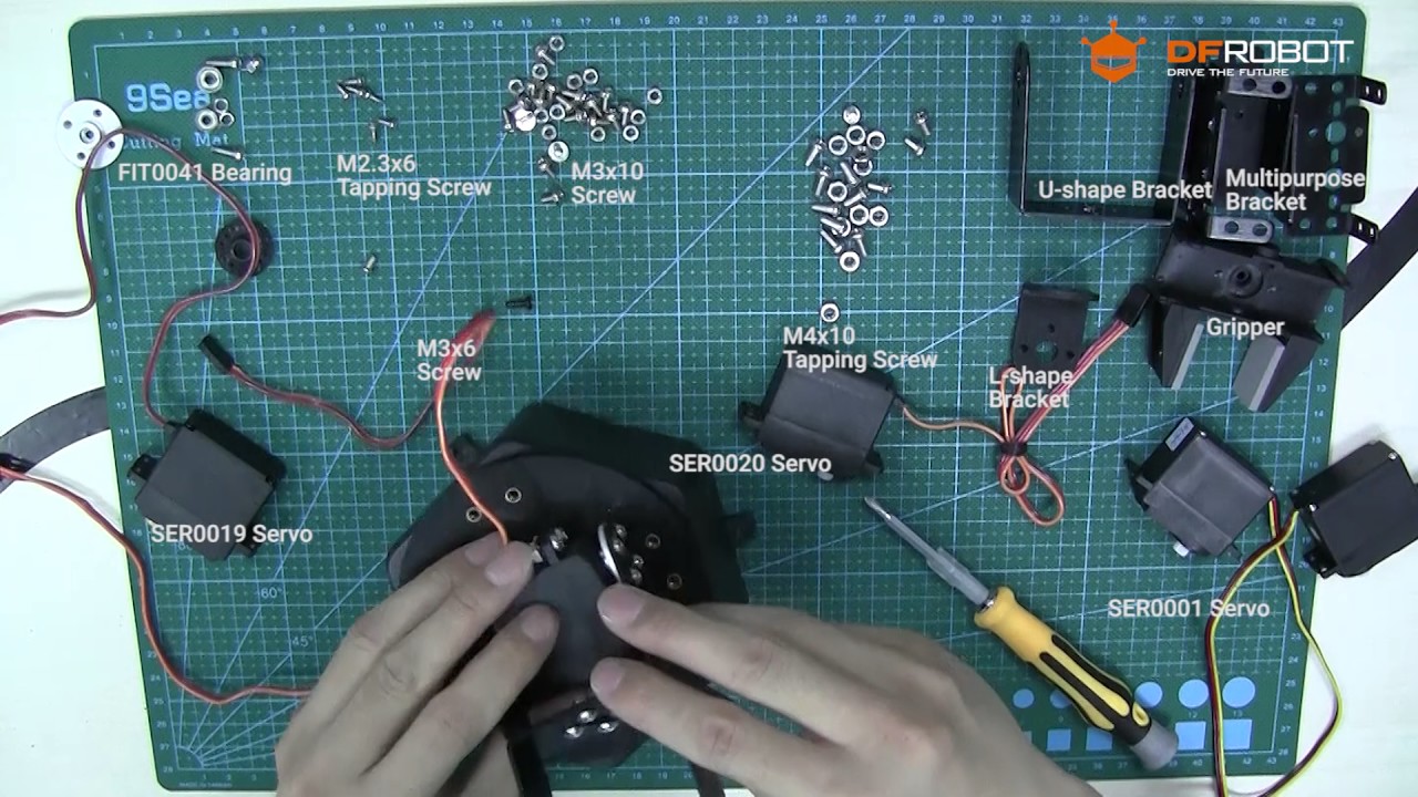 ROB0036 6 DOF Robotic Arm Assembly Tutorial - YouTube