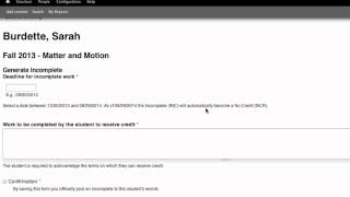 Faculty Tutorial: Assigning Incompletes