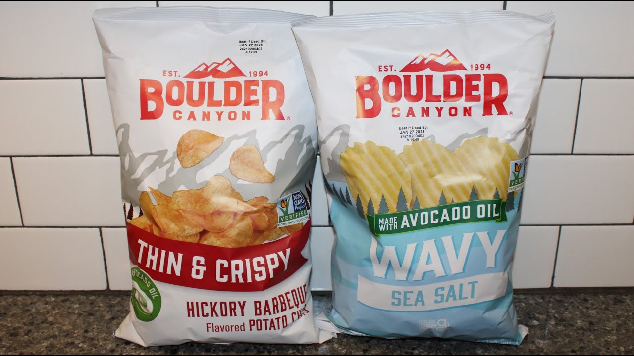 Boulder Canyon Potato Chips Thin Crispy Hickory Barbeque And Wavy