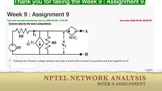 NPTEL Network Analysis Week 9 Assignment Solution 2022 #swayam #nptel #week9