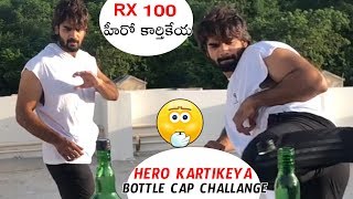 Rx100 Movie Hero Kartikeya Bottle Cap Challenge | Latest Video | Political Qube