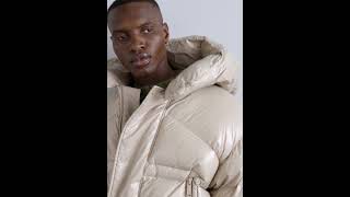 DSQUARED2 ICON PUFFER KABAN Down Jacket Hooded Shiny Glossy Beige Men | Zalando