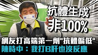 網友打高端第一劑「抗體偏低」！陳時中：我打B肝也沒反應【CNEWS】