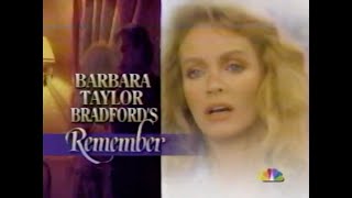 Barbara Taylor Bradford's 'Remember' TV Movie October 24 1993