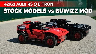 COMPARISON: LEGO® Technic 42160 Audi RS Q e-tron stock model vs. 42160 BuWizz powered MOD (red)