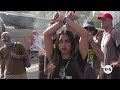 relatives of israeli hostages block traffic on nimrod bridge in tel aviv calling for their release