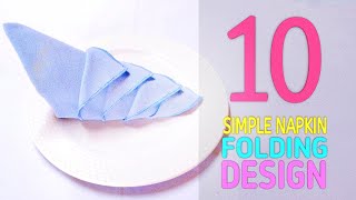 10 SIMPLE NAPKIN FOLDING