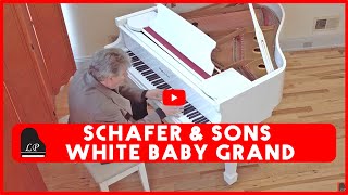 Schafer \u0026 Sons White Baby Grand Piano for Sale - Living Pianos Exclusive