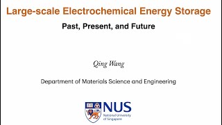 Prof. Qing Wang, Large-scale Energy Storage: Past, Present, and Future