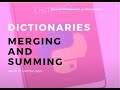 Python and dictionaries: merging and summing key values