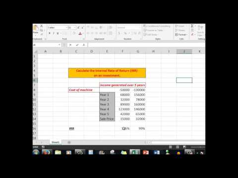 Excel advanced tutorial Calculating IRR the Internal Rate of Return on an investment Excel advanced tutorial Calculating IRR the Internal Rate of Return on an investment