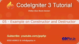 5 - Example using Constructor and Destructor | CodeIgniter 3 Tutorial