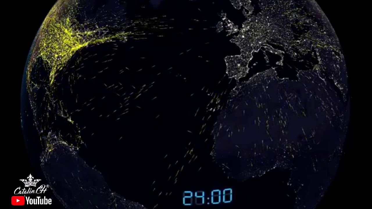 24 Hours Of Global Air Traffic - YouTube