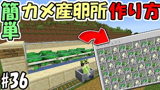 【マインクラフト】#36 超簡単！効率の良いカメの産卵施設の作り方！【マイクラ】【ふたクラ2022】