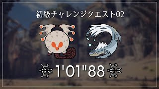 【MHW:IB】初級チャレンジクエスト02　弓×弓 01'01\