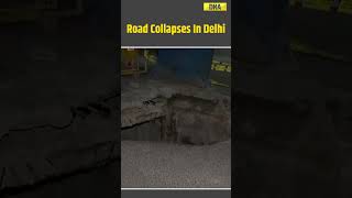 Delhi Road Collapse: Section Of Service lane Caves In At Dwarka, Car Falls Into Fit