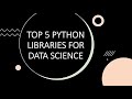 Top 5 Python libraries for Data Science | Data Science for beginners with Python #Shorts | Free