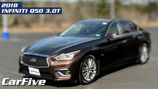 CarFive - Mocha Almond 2018 INFINITI Q50 3.0t LUXE Sedan - AWD - Gasoline - 5 Passengers.
