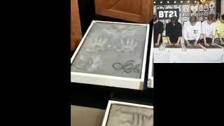 BTS handprints at the BT21 hollywood