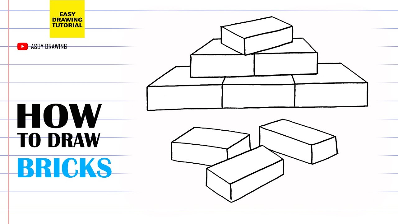 How To Draw Bricks Easy Youtube