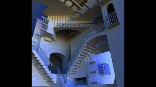M. C. Escher Relativity (Stairs 3D Graphics Animation)