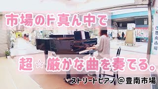 いらっしゃいませ〜響く市場で厳かな曲を弾いてみた。🎹《カッチーニのアヴェ・マリア✨》ストリートピアノ @豊南市場