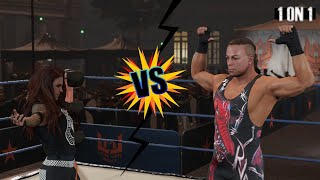 Lita vs Rob Van Dam - Intergender Tables Match - WWE 2K24