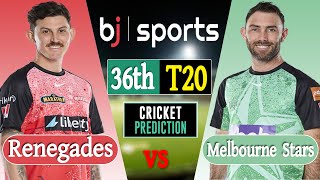 BBL 2023-24 live | Melbourne Renegades vs Melbourne Stars, 36th Match Prediction | MLR vs MLS