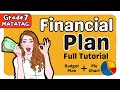 CREATING FINANCIAL PLAN | BUDGET PIE CHART || FIRST QUARTER GRADE 7 MATATAG [TAGALOG MATH TUTORIAL]