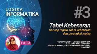 Logika Informatika #3 - Tabel kebenaran - Konsep Logika,Tabel Kebenaran dan Perangkai logika