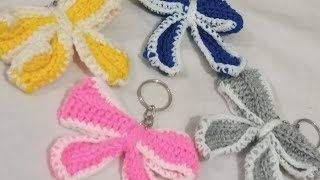 Crochet bow with boarder keychain in Urdu| Hindi with English subtitles