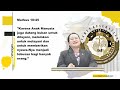 Renungan Harian Markus 10:45 |  Pdt Ernawati Br Hasugian STh MM