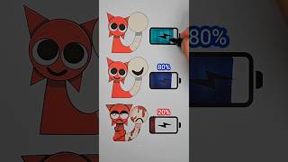 Sprunki Mroona and Wyrum Retake Phase 4 Battery Drawing #ytshorts #incredibox #arte