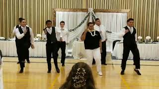 Groomsmen dance at Tamina Herman wedding reception 11 03 2018
