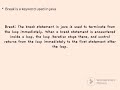 Break statement in java