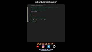 Solve Quadratic Equation in Python | Python Examples | Python Coding Tutorial | PythonCode Interview