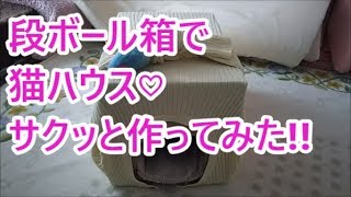 猫ハウス・サクッと１０分で作ってみた!!～kitten3