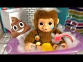 Baby Monkey has a accident in the Bath! 😱