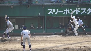 二松學舍大附《 前打者四球後の初球をセーフティバント かき回し感 3番 宮本修佑 2回裏 》二松学舎大附 9 - 5 八王子 2024年10月14日(月)｜2回戦 令和6年度秋季東京都高校野球大会