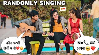Singing With Guitar In Public | Randomly Singing In Public With Girls | Reaction Video | Jhopdi K