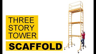 Pro Series 3-Story Rolling Scaffold Tower For DIY Warehouse & Construction