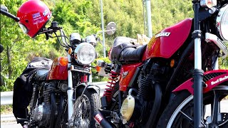 豊浜SA上り豚野郎さん主催の四輪二輪ミーティングに行って来ました  XJ400  GS400  GPZ400F  CBX400F  GT380等カッコいい単車が勢揃い