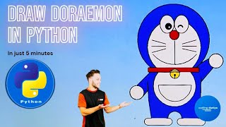 How to draw Doraemon using turtle in Python✨Python Magic✨CodingDuniya #turtlegraphics #art