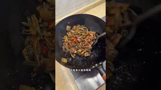 Stir-fried deer antler mushrooms with bacon