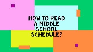 Understanding the Middle School Schedule