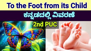 To the Foot from its Child  Kannada Summary 2nd PUC English Lessons ಕನ್ನಡದಲ್ಲಿ ವಿವರಣೆ