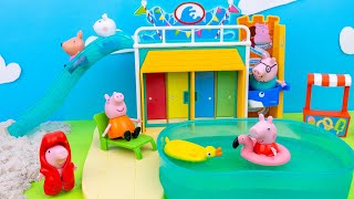 PEPPA PIG e GEORGE no Parque Aquático! | Aprendizagem Com Brinquedos