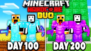 We Survived 200 Days In Hardcore Minecraft - DUO 100 days minecraft hardcore