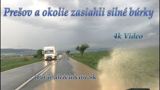 Prešov a okolie zasiahli silné búrky, 4K video