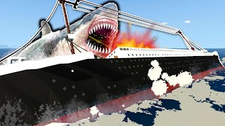 A Megalodon Attacked the TITANIC! - Stormworks Multiplayer Gameplay